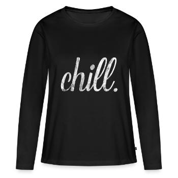 Chiller Chill Hipster Shirt cadeau - T-shirt manches longues Premium bio Femme - noir - Devant - Julia (174cm)