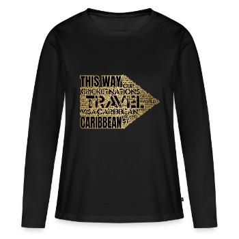 Cette façon - CARAÏBES - T-shirt manches longues Premium bio Femme - noir - Devant - Julia (174cm)