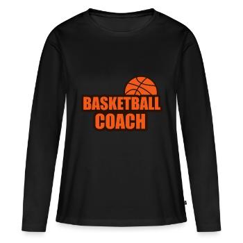 Basketball Coach - Women's Premium Organic Long Sleeve Shirt - black - Front - Julia (174cm)