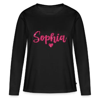 Sophia Heart Pink - Women's Premium Organic Long Sleeve Shirt - black - Front - Julia (174cm)