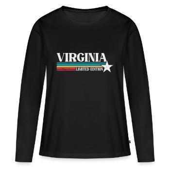 Virginie - T-shirt manches longues Premium bio Femme - noir - Devant - Julia (174cm)