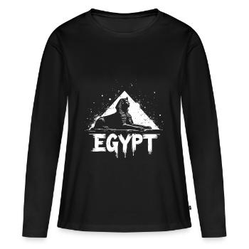 Ägypten Sphinx Pyramide - Frauen Premium Bio Langarmshirt - Schwarz - Vorne - Julia (174cm)