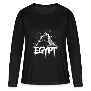 Ägypten Sphinx Pyramide - Frauen Premium Bio Langarmshirt - Schwarz - Vorne - Julia (174cm)