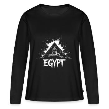 Ägypten Sphinx Pyramide - Frauen Premium Bio Langarmshirt - Schwarz - Vorne - Julia (174cm)