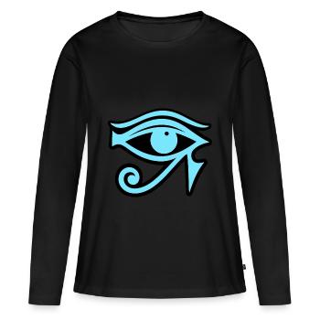 Symbole de l’œil d’Horus en Égypte - T-shirt manches longues Premium bio Femme - noir - Devant - Julia (174cm)
