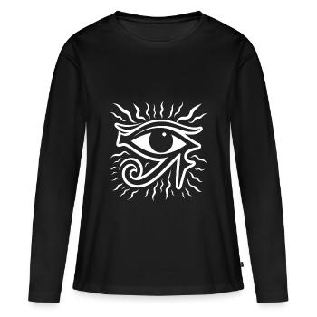 Symbole de l’œil d’Horus en Égypte - T-shirt manches longues Premium bio Femme - noir - Devant - Julia (174cm)