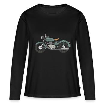 moto - T-shirt manches longues Premium bio Femme - noir - Devant - Julia (174cm)