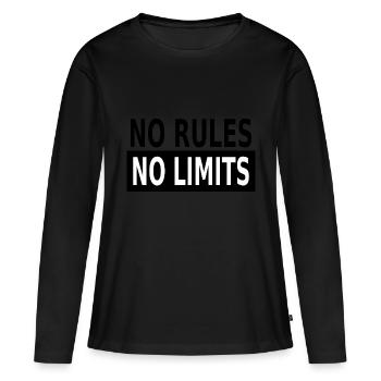 No Rules No Limits - Frauen Premium Bio Langarmshirt - Schwarz - Vorne - Julia (174cm)