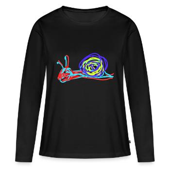 Escargot nu - T-shirt manches longues Premium bio Femme - noir - Devant - Julia (174cm)