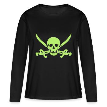 Crâne Saebel Sword Pirate Crâne Pirate - T-shirt manches longues Premium bio Femme - noir - Devant - Julia (174cm)