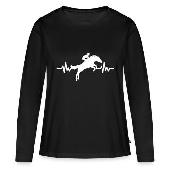 Heartbeat Horse - Stallion Mare Ross Equestrian - T-shirt manches longues Premium bio Femme - noir - Devant - Julia (174cm)