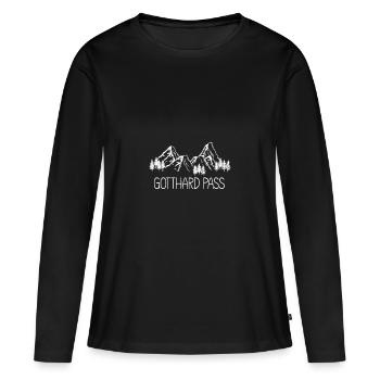 Gotthard Pass - Frauen Premium Bio Langarmshirt - Schwarz - Vorne - Julia (174cm)
