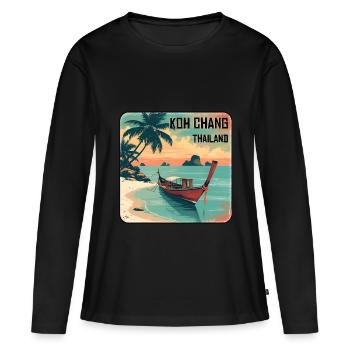 Koh Chang - Frauen Premium Bio Langarmshirt - Schwarz - Vorne - Julia (174cm)