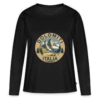 Dolomites rondes - T-shirt manches longues Premium bio Femme - noir - Devant - Julia (174cm)
