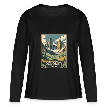 Dolomites 2 Pics carré - T-shirt manches longues Premium bio Femme - noir - Devant - Julia (174cm)