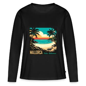 Mallorca Balearen - Frauen Premium Bio Langarmshirt - Schwarz - Vorne - Julia (174cm)