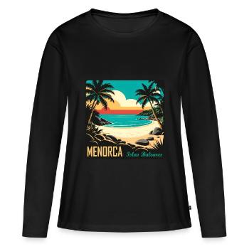 Menorca Balearen - Frauen Premium Bio Langarmshirt - Schwarz - Vorne - Julia (174cm)