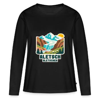 Glacier d’Aletsch - T-shirt manches longues Premium bio Femme - noir - Devant - Julia (174cm)