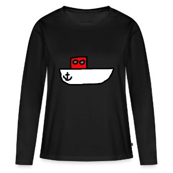 Motorboot - Frauen Premium Bio Langarmshirt - Schwarz - Vorne - Julia (174cm)