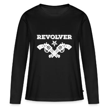 Revolver Guns Bandit Gangster - T-shirt manches longues Premium bio Femme - noir - Devant - Julia (174cm)