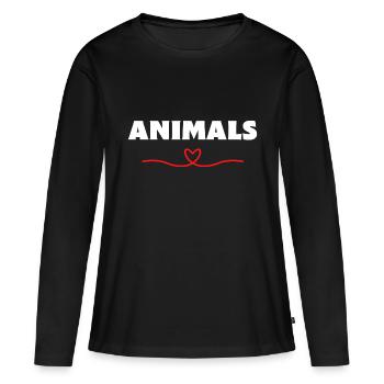 Animaux que les animaux adorent - T-shirt manches longues Premium bio Femme - noir - Devant - Julia (174cm)
