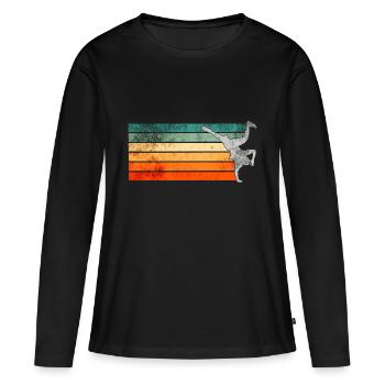 Breakdance Breakdancer Rétro - T-shirt manches longues Premium bio Femme - noir - Devant - Julia (174cm)
