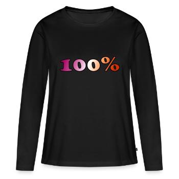 100 % lesbienne - T-shirt manches longues Premium bio Femme - noir - Devant - Julia (174cm)