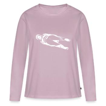 Rennrodeln - Rodeln - Rennrodler - Schlittenrennen - Frauen Premium Bio Langarmshirt - Altrosa - Vorne - Julia (174cm)