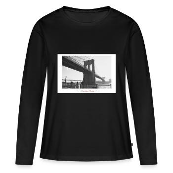 Pont de Brooklyn (Affiche) - T-shirt manches longues Premium bio Femme - noir - Devant - Julia (174cm)
