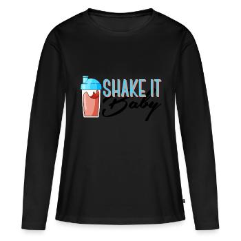 Shake it Baby - Frauen Premium Bio Langarmshirt - Schwarz - Vorne - Julia (174cm)
