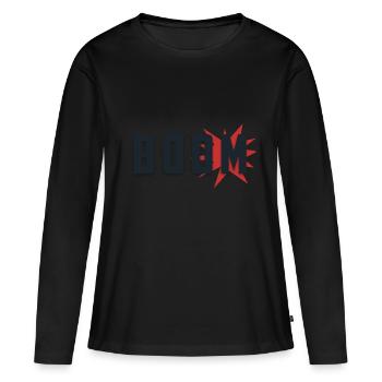 explosion boom - T-shirt manches longues Premium bio Femme - noir - Devant - Julia (174cm)