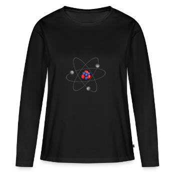 atome - T-shirt manches longues Premium bio Femme - noir - Devant - Julia (174cm)