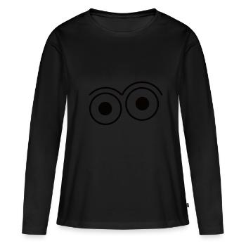 Yeux ouverts (2) - T-shirt manches longues Premium bio Femme - noir - Devant - Julia (174cm)