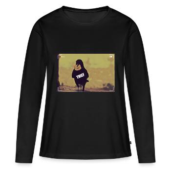 Le corbeau, le voleur - T-shirt manches longues Premium bio Femme - noir - Devant - Julia (174cm)