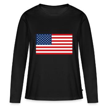 États-Unis - T-shirt manches longues Premium bio Femme - noir - Devant - Julia (174cm)