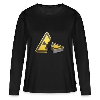 Atomausstieg! Atomkraft nein danke! - Frauen Premium Bio Langarmshirt - Schwarz - Vorne - Julia (174cm)