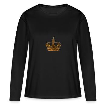 Couronne de fête triomphale - T-shirt manches longues Premium bio Femme - noir - Devant - Julia (174cm)