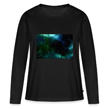 Galaxy - T-shirt manches longues Premium bio Femme - noir - Devant - Julia (174cm)