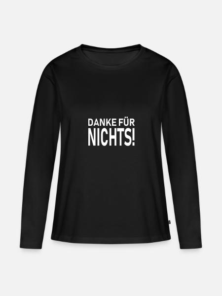danke - Frauen Premium Bio Langarmshirt - Schwarz