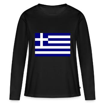 Greece flag - Women's Premium Organic Long Sleeve Shirt - black - Front - Julia (174cm)
