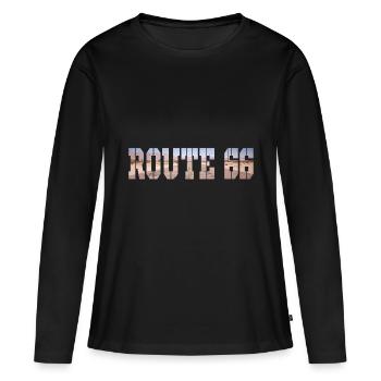 ROUTE 66 - Women's Premium Organic Long Sleeve Shirt - black - Front - Julia (174cm)