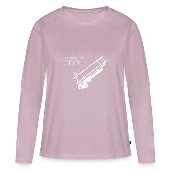 Flughafen Düsseldorf - Frauen Premium Bio Langarmshirt - Altrosa - Vorne - Julia (174cm)