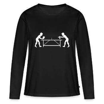 Ping Pong joueur de ping-pong - T-shirt manches longues Premium bio Femme - noir - Devant - Julia (174cm)
