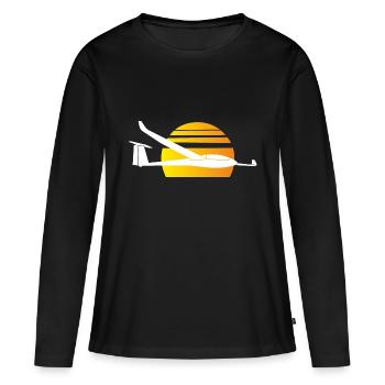 Sonne Segelflieger gleiten Segelflugzeug Pilot - Frauen Premium Bio Langarmshirt - Schwarz - Vorne - Julia (174cm)