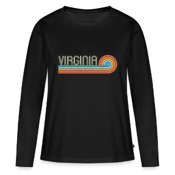 Virginie - T-shirt manches longues Premium bio Femme - noir - Devant - Julia (174cm)