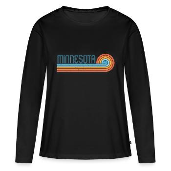 Minnesota - T-shirt manches longues Premium bio Femme - noir - Devant - Julia (174cm)