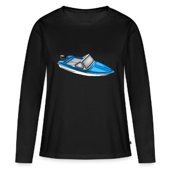 Bateau Ibis de la RDA - T-shirt manches longues Premium bio Femme - noir - Devant - Julia (174cm)