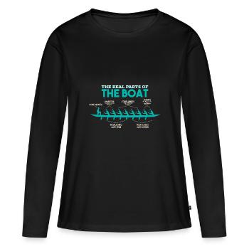 Anatomie d'un bateau à rames - rames Oarsman rames - T-shirt manches longues Premium bio Femme - noir - Devant - Julia (174cm)