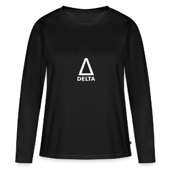 Brousse grecque Delta - T-shirt manches longues Premium bio Femme - noir - Devant - Julia (174cm)