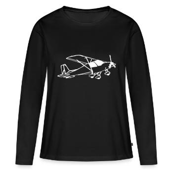 Avion Pilote Avion Avion Cadeau - T-shirt manches longues Premium bio Femme - noir - Devant - Julia (174cm)